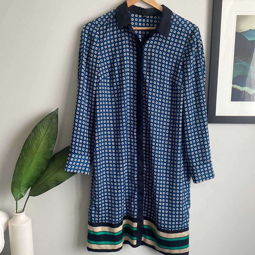 Ann Taylor Silky Patterned Shirt Dress
